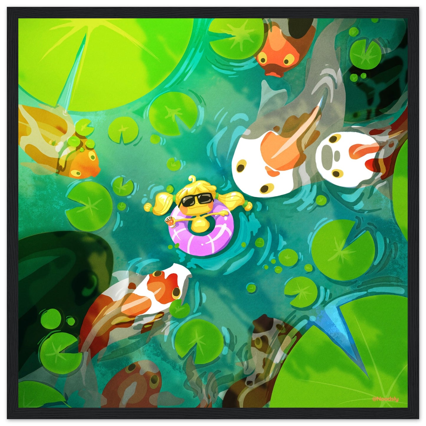 37) Drifting With the Kois Poster (with or without Frame)