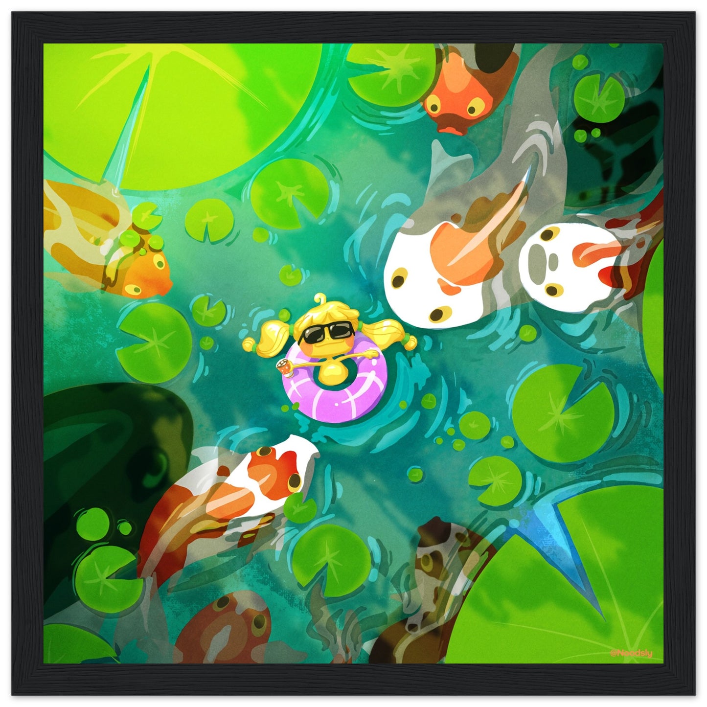 37) Drifting With the Kois Poster (with or without Frame)