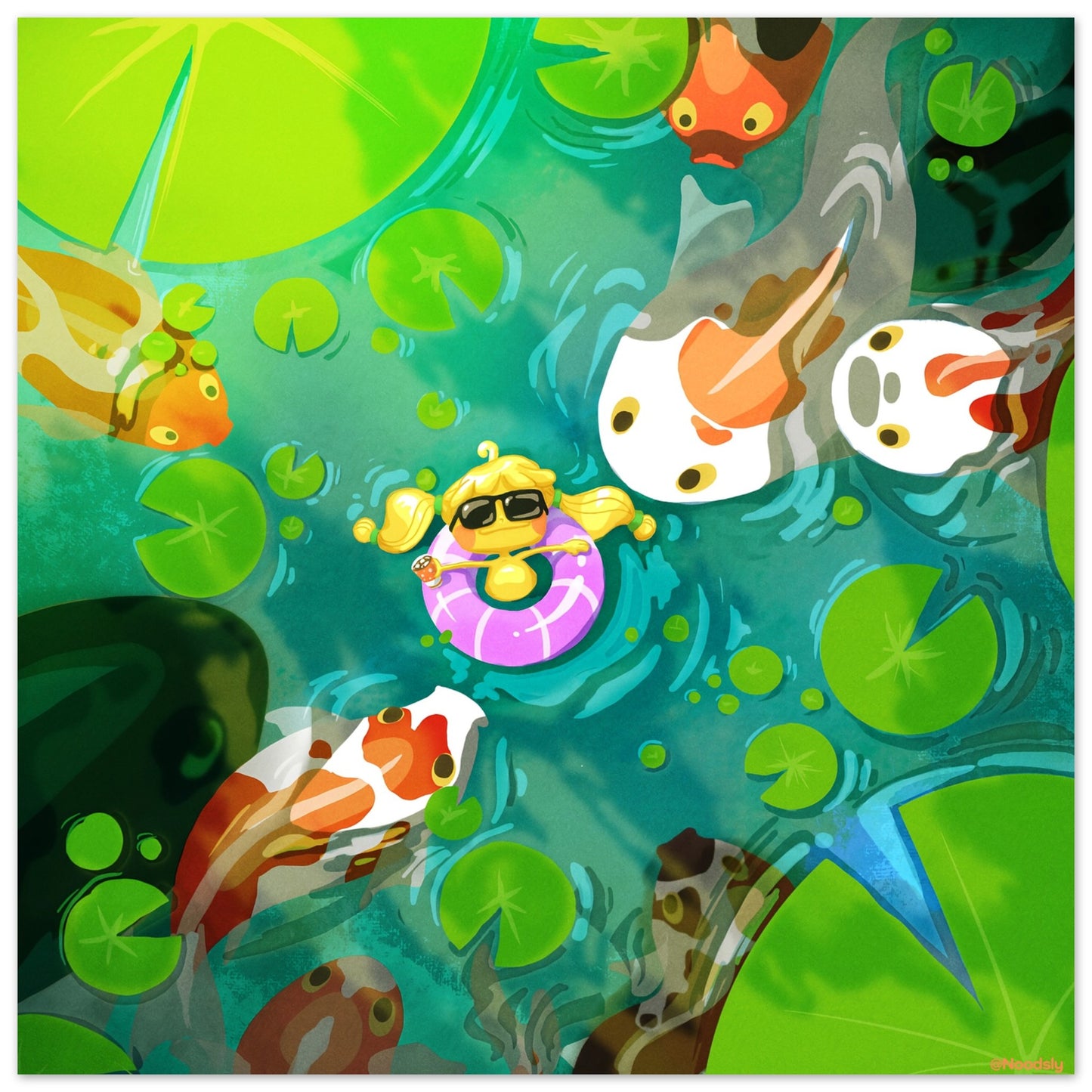 37) Drifting With the Kois Poster (with or without Frame)