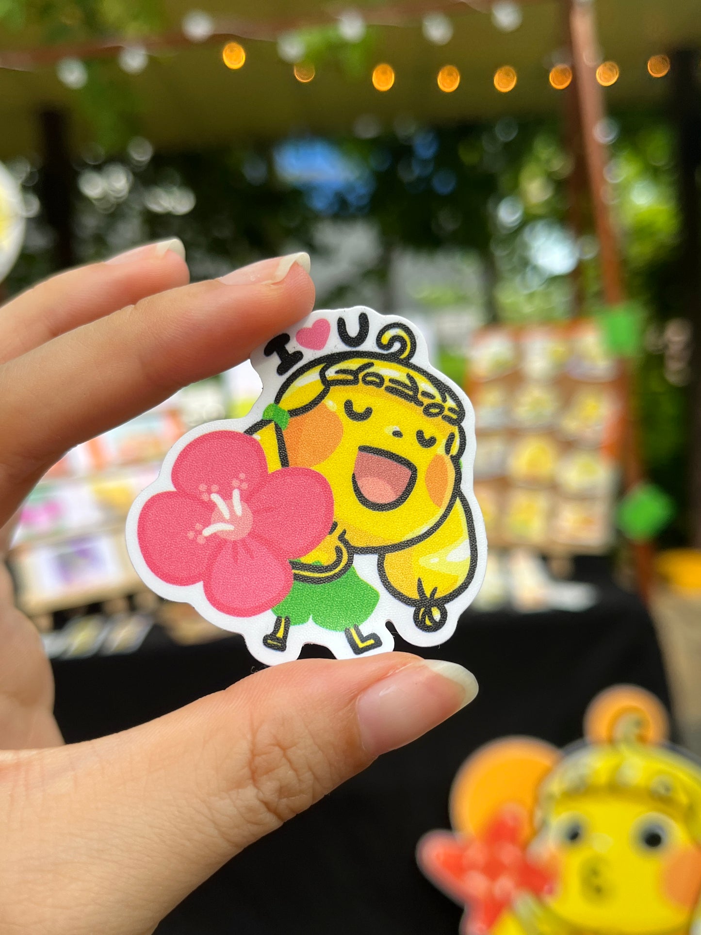 23) I Love You With Flower Water-proof Sticker