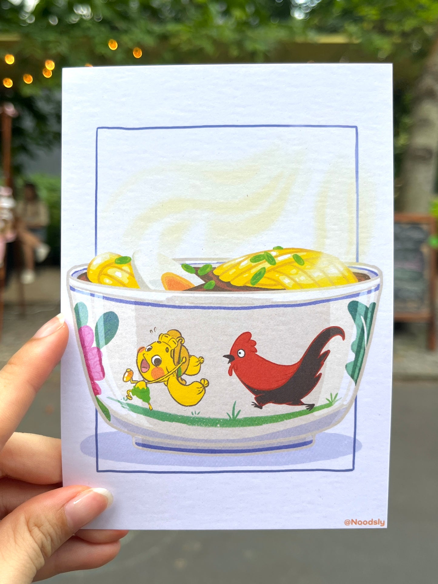 32) Rooster Bowl Postcard