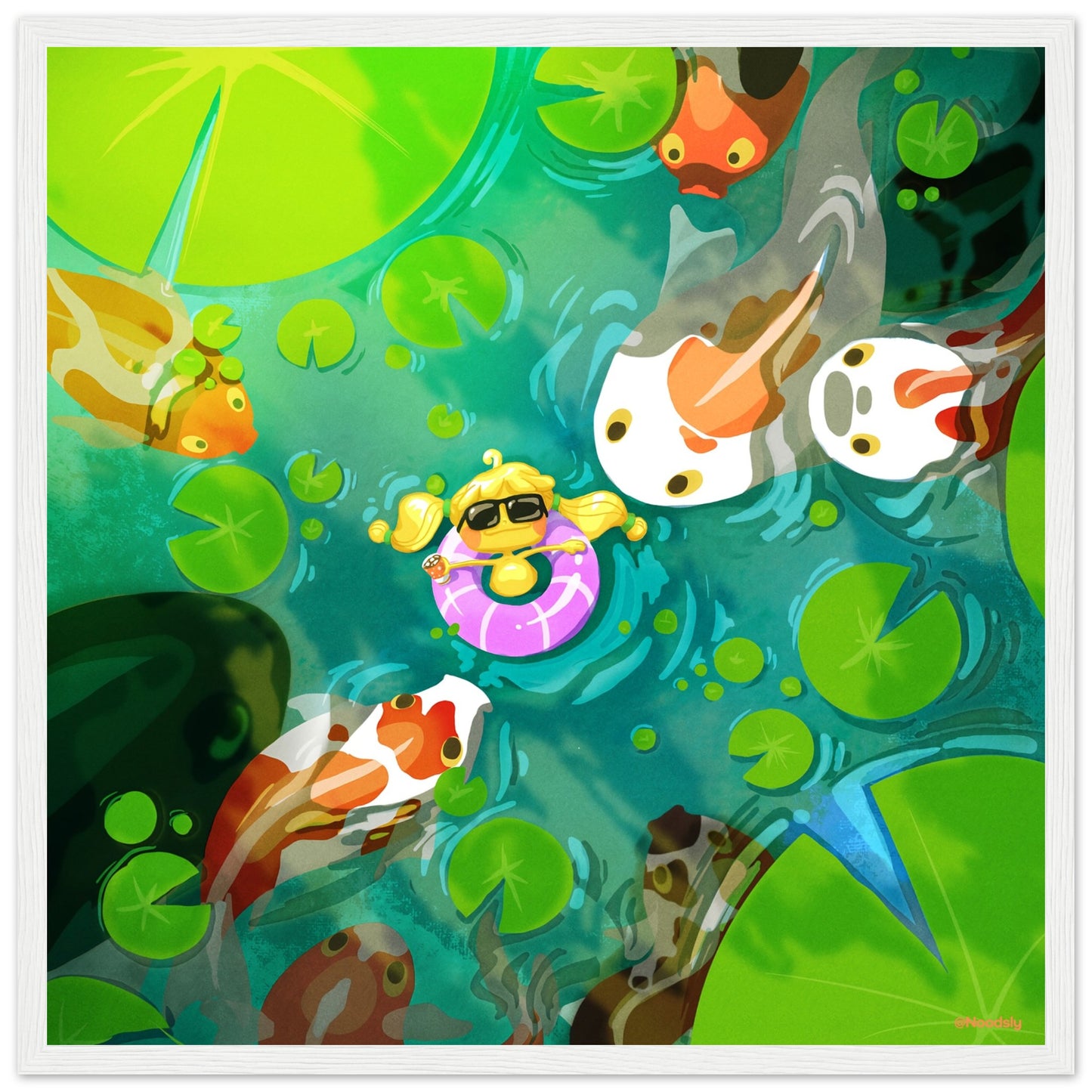37) Drifting With the Kois Poster (with or without Frame)