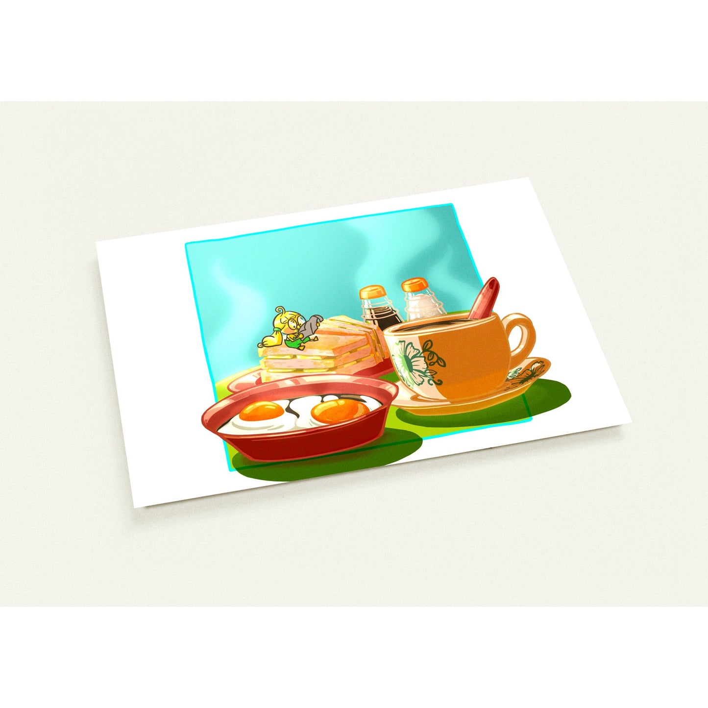 33) Singapore Traditional Breakfast Postcard