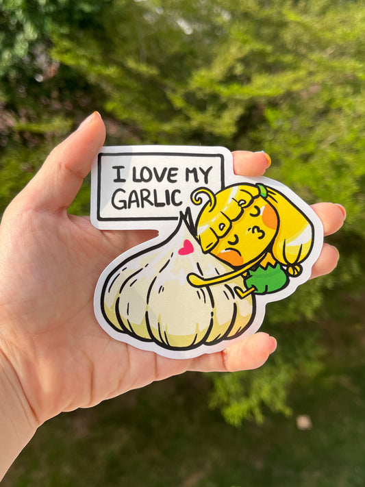 I Love My Garlic Water-proof Sticker