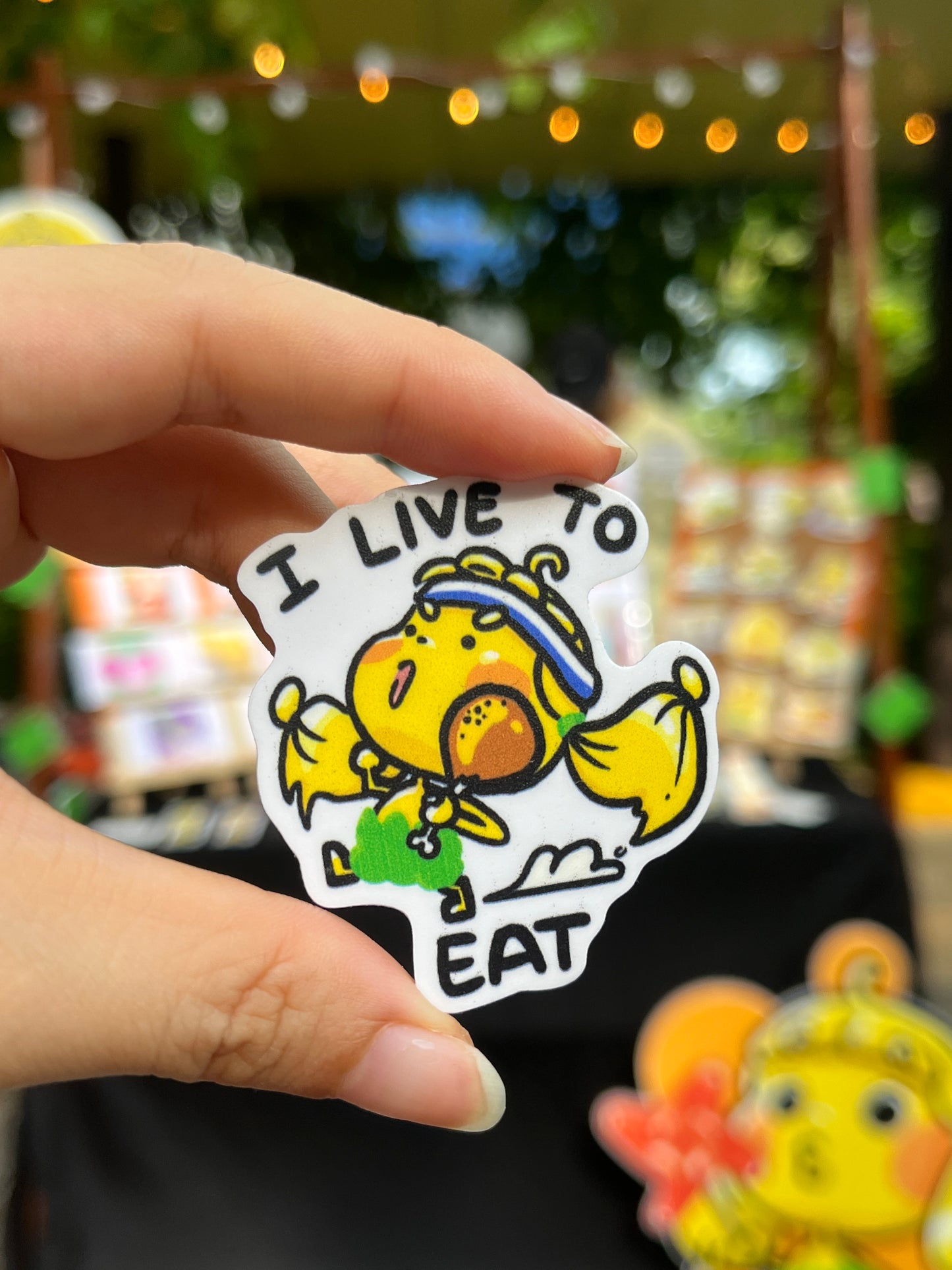 Noodsly I Live to Eat Water-proof Sticker