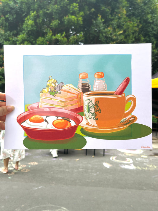 Singaporean Traditional Breakfast Poster - Available in A3 and A4 (no frame)