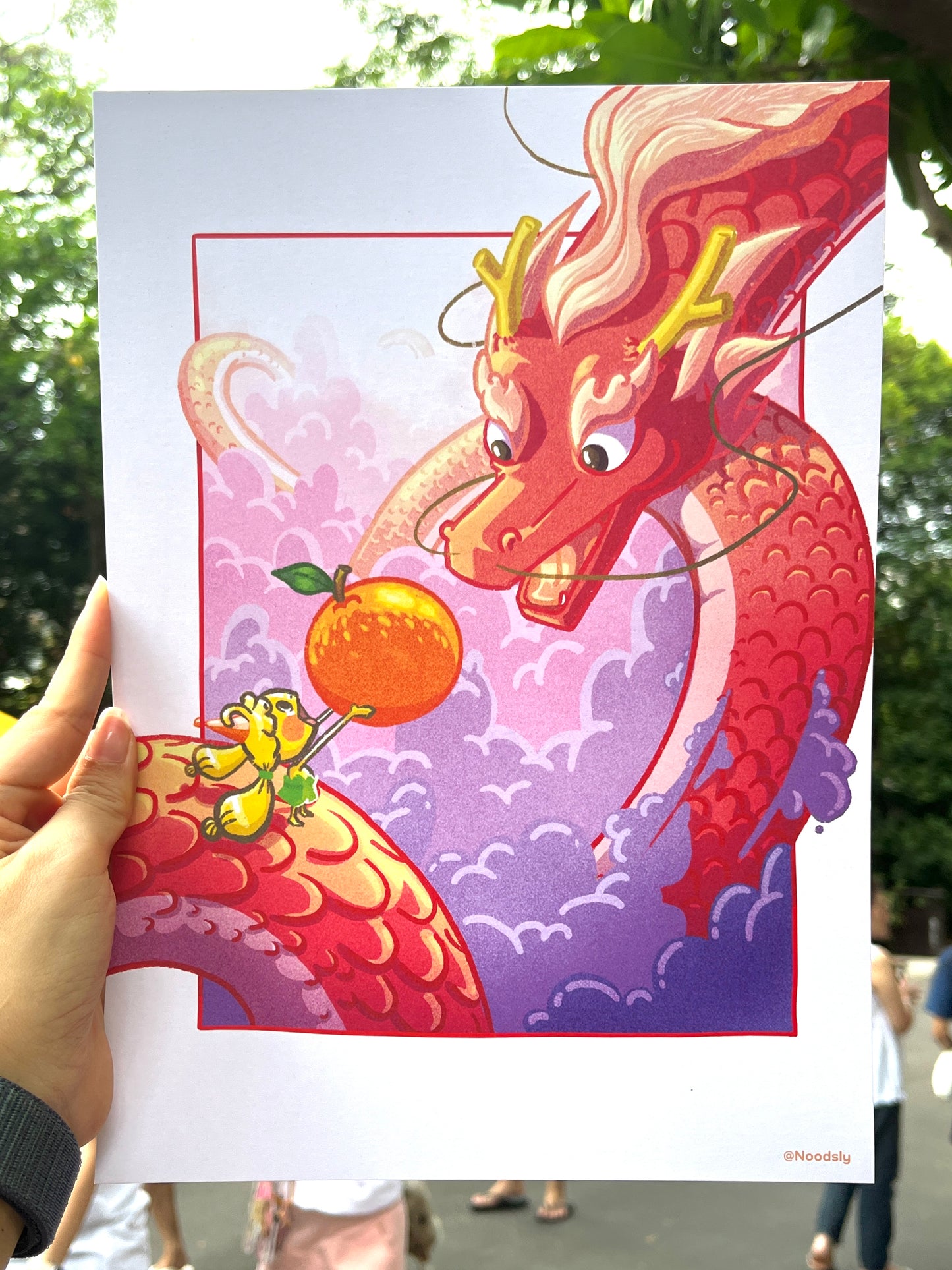 Noodsly And Dragon Poster - Available in A3 and A4 (no frame)