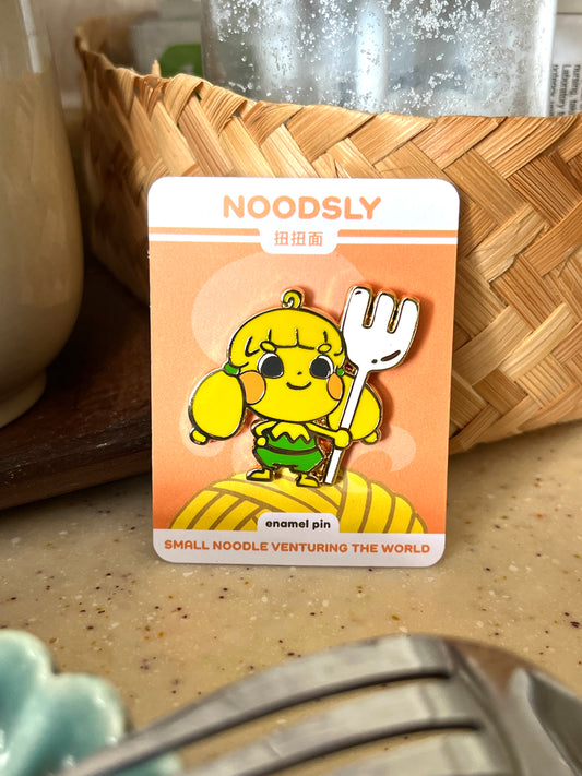 Enamel Pin Cute Character Noodle Noodsly Food Art Bag Accessories