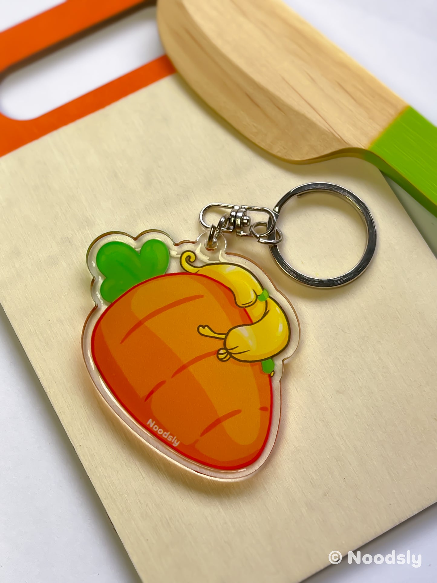 Adorable Noodsly Carrot Acrylic Keychain - Carry Your Charm Everywhere!