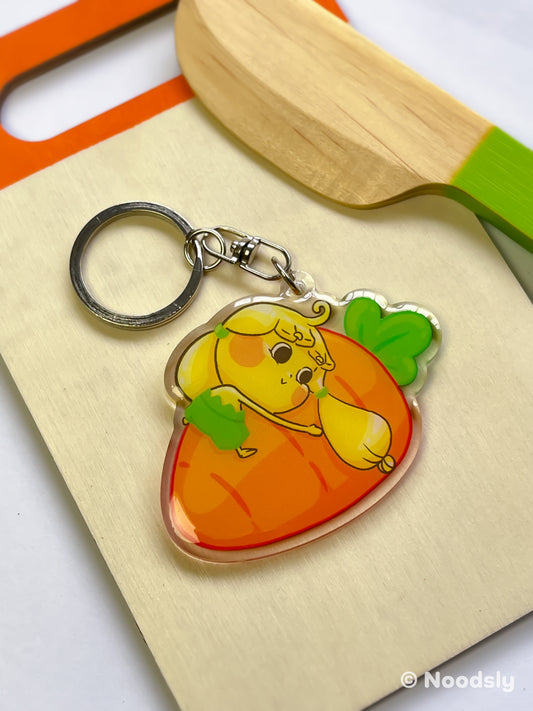 Adorable Noodsly Carrot Acrylic Keychain - Carry Your Charm Everywhere!