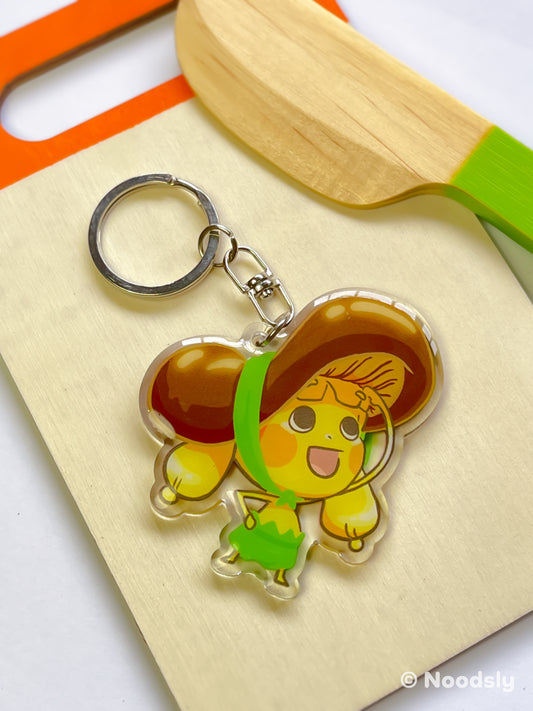 Adorable Noodsly Mushroom Acrylic Keychain - Carry Your Charm Everywhere!