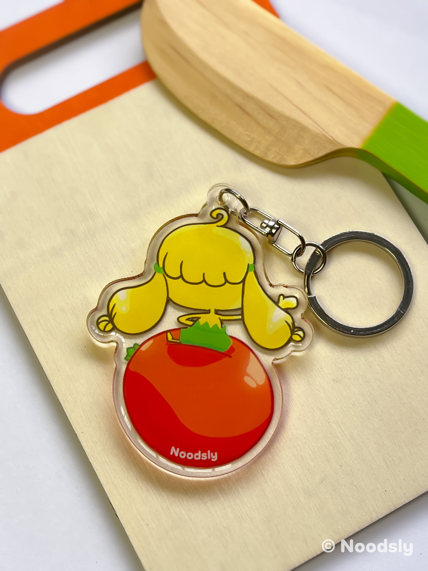 Adorable Noodsly Tomato Acrylic Keychain - Carry Your Charm Everywhere!