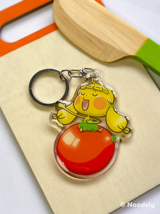 Adorable Noodsly Tomato Acrylic Keychain - Carry Your Charm Everywhere!